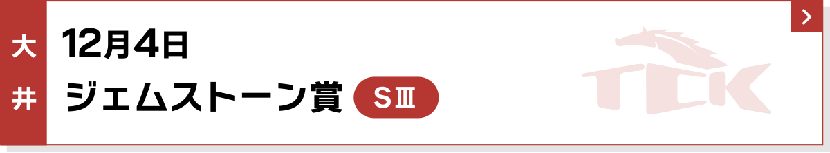 12月4日 ジェムストーン賞 大井 SIII