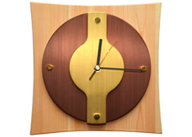 秩父産ヒノキ使用「木製インテリア時計」