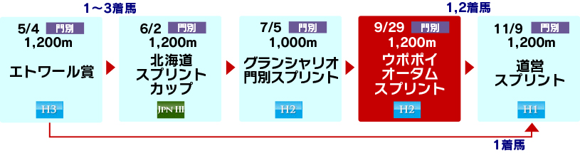 体系図　～ホッカイドウ競馬3歳以上短距離～