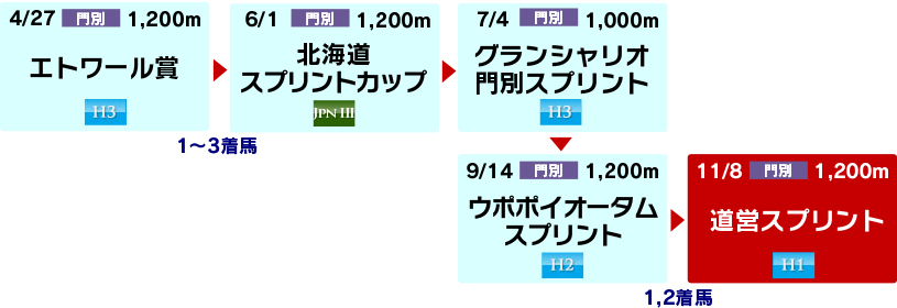 体系図 ~ホッカイドウ競馬3歳以上短距離~