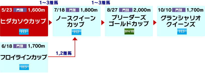 体系図　～ホッカイドウ競馬3歳以上牝馬～