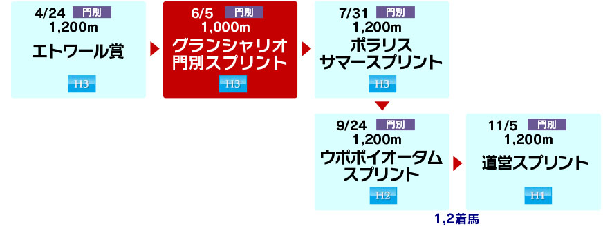 体系図　～ホッカイドウ競馬3歳以上短距離～