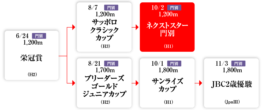 ホッカイドウ競馬2歳体系図