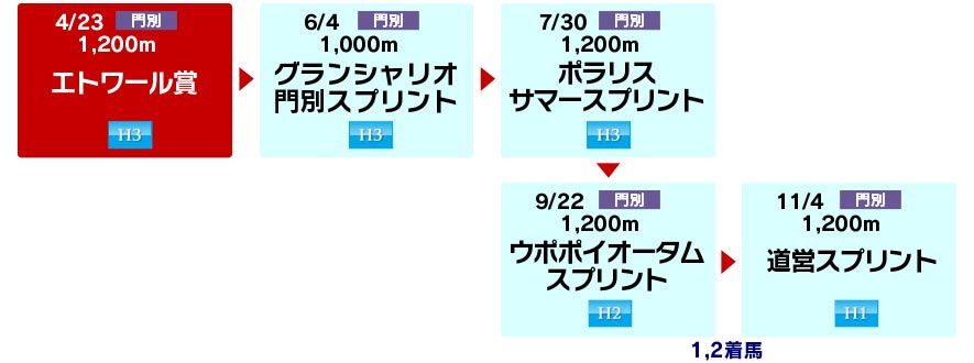 体系図　～ホッカイドウ競馬3歳以上短距離～