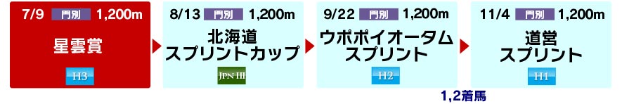 体系図　～ホッカイドウ競馬3歳以上短距離～