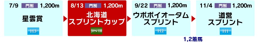 体系図　～ホッカイドウ競馬3歳以上短距離～