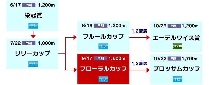 体系図　～ホッカイドウ競馬2歳牝馬～