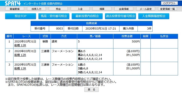 船橋12レースその1