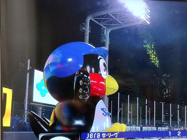 夜の野球観戦で短時間の休憩