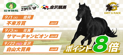 マンスリーダートグレード競走キャンペーン(9月)