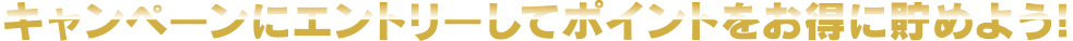 キャンペーンにエントリーしてポイントをお得に貯めよう!